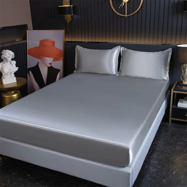 Silk Satin Mattress Protector with Silk Panel – Washable Mattress Cover for Simmons Beds, Mattress Fabric Protector