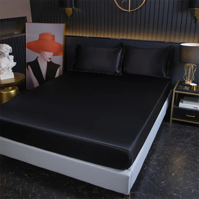 Silk Satin Mattress Protector with Silk Panel – Washable Mattress Cover for Simmons Beds, Mattress Fabric Protector