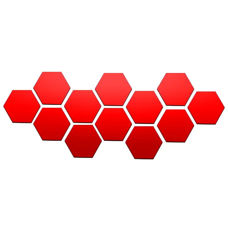Stunning 3D Hexagon Mirror Wall Stickers in Rose Gold – Perfect for DIY Home Decor! Available in 6 or 12 pcs for Living Room, Bedroom, and Bathroom Makeovers.