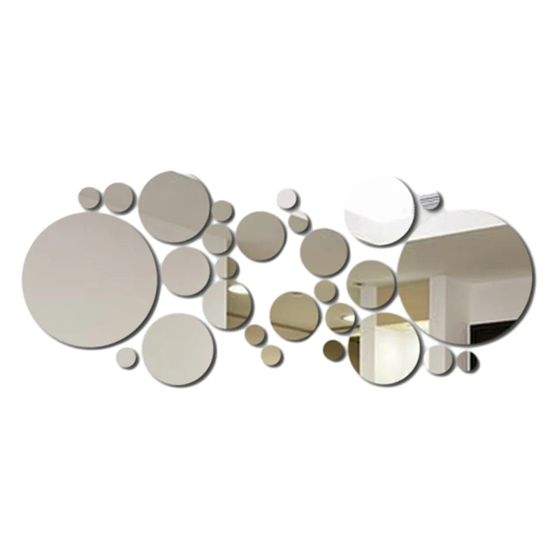 Stylish 26-Piece 3D Acrylic Mirror Wall Stickers - Create Your Dream Bedroom, Bathroom, or TV Background with Easy DIY Decor!