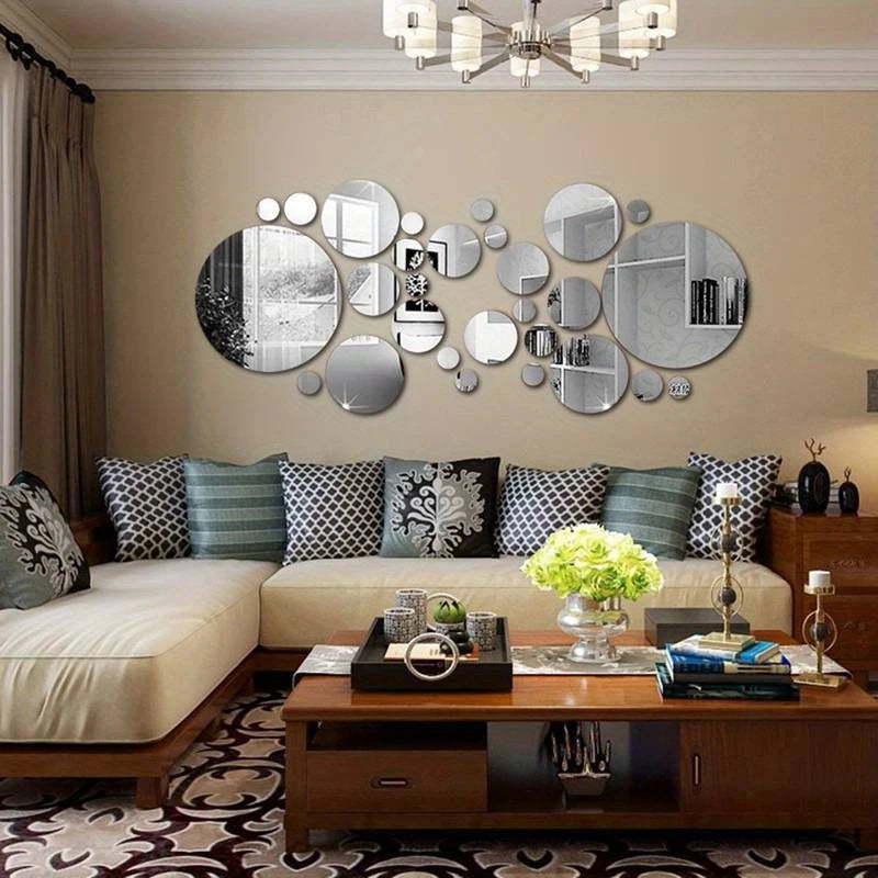 Stylish 26-Piece 3D Acrylic Mirror Wall Stickers - Create Your Dream Bedroom, Bathroom, or TV Background with Easy DIY Decor!