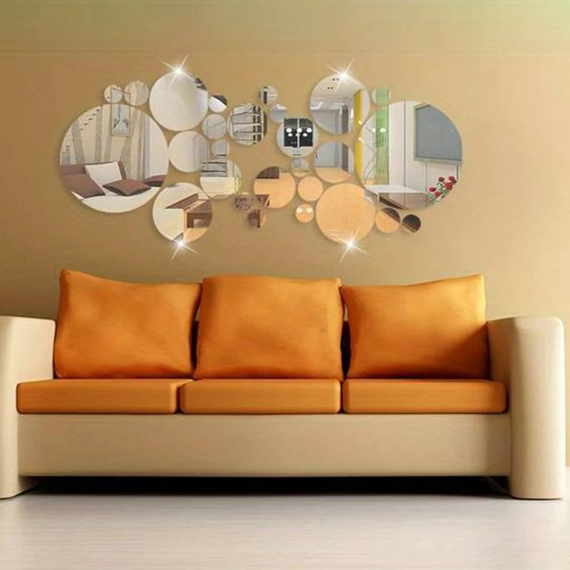 Stylish 26-Piece 3D Acrylic Mirror Wall Stickers - Create Your Dream Bedroom, Bathroom, or TV Background with Easy DIY Decor!