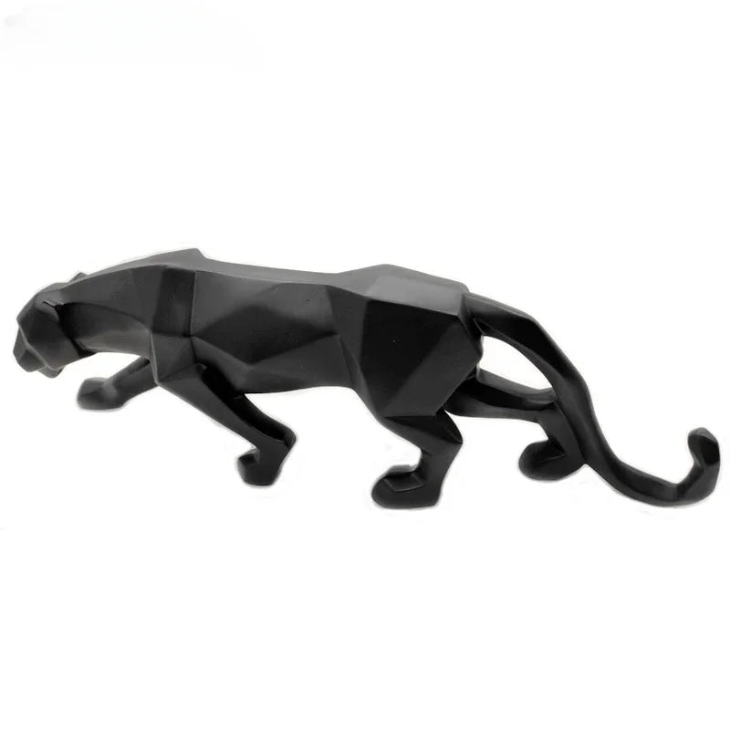 Stylish Panther Statue – Abstract Geometric Resin Leopard Figurine for Chic Home or Office Décor and Unique Craft Display