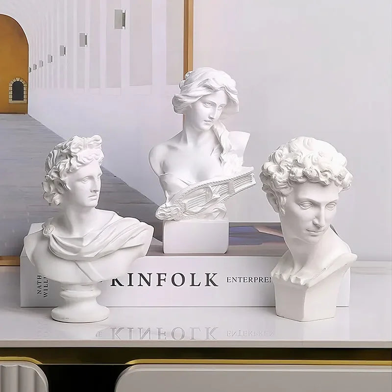 Exquisite Apollo Bust - Majestic Greek and Roman Sun God Resin Sculpture for Stunning Home Decor