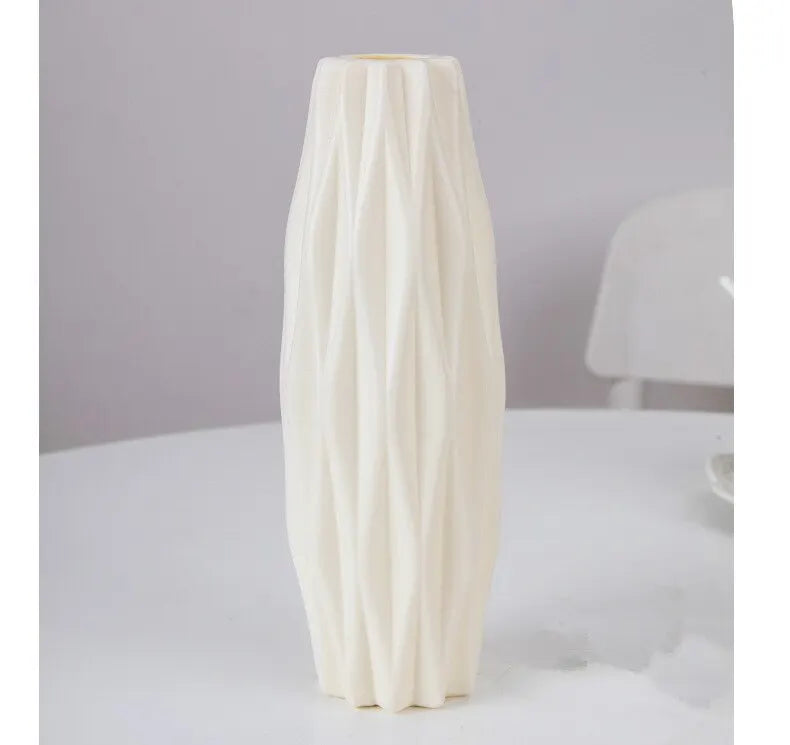Stylish Nordic Flower Vase - Elegant White, Pink, and Blue Plastic Basket for Home Decor and Floral Arrangements