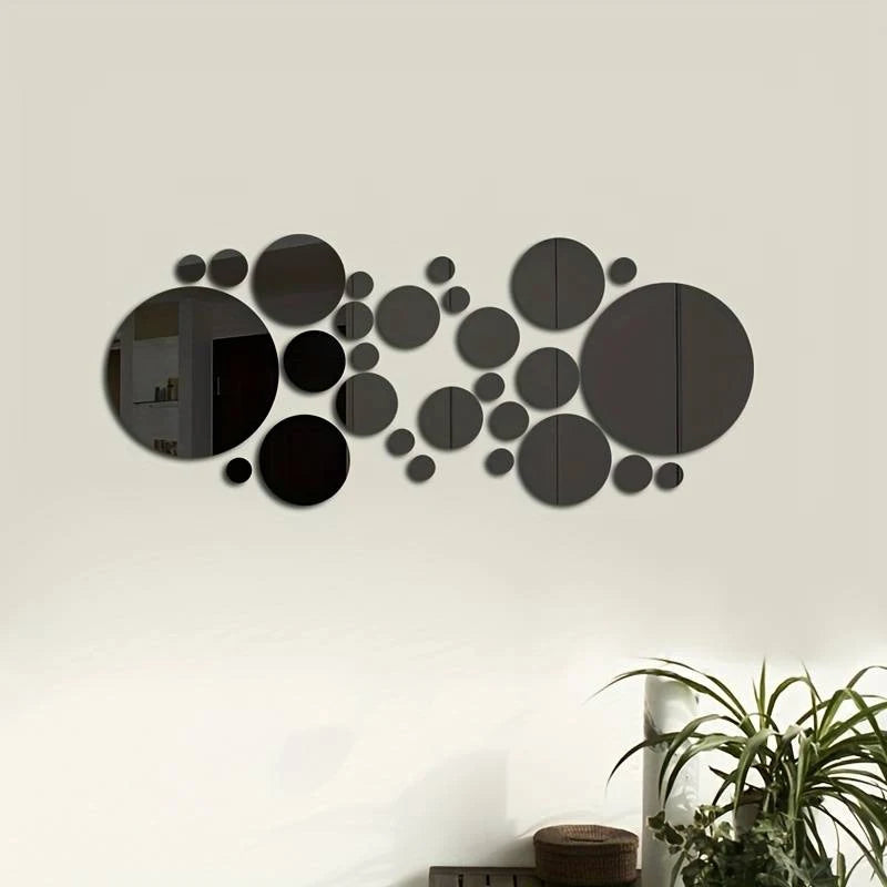 Stylish 26-Piece 3D Acrylic Mirror Wall Stickers - Create Your Dream Bedroom, Bathroom, or TV Background with Easy DIY Decor!