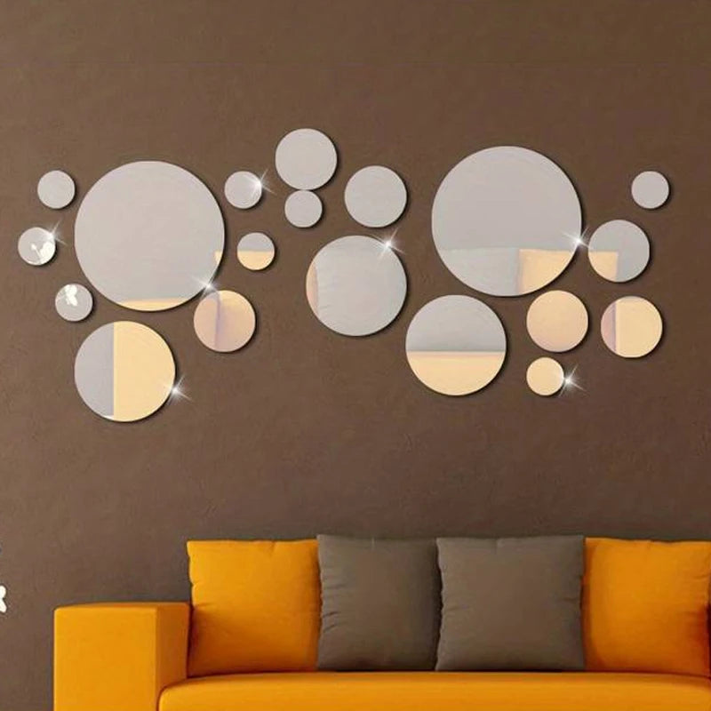 Stylish 26-Piece 3D Acrylic Mirror Wall Stickers - Create Your Dream Bedroom, Bathroom, or TV Background with Easy DIY Decor!