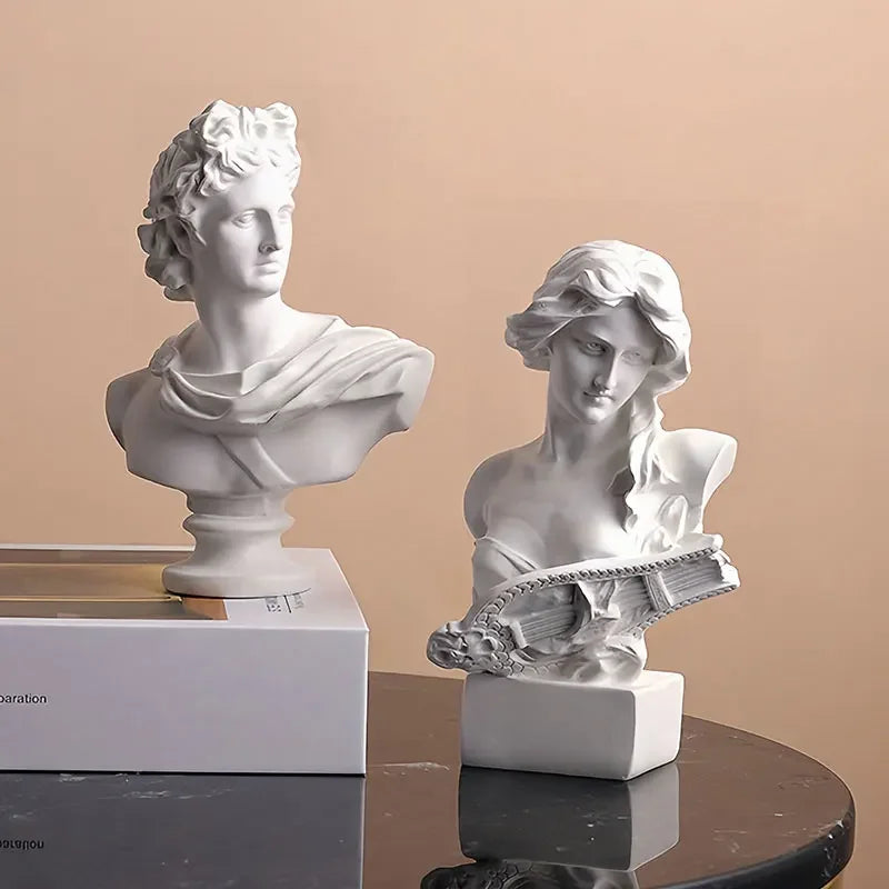 Exquisite Apollo Bust - Majestic Greek and Roman Sun God Resin Sculpture for Stunning Home Decor