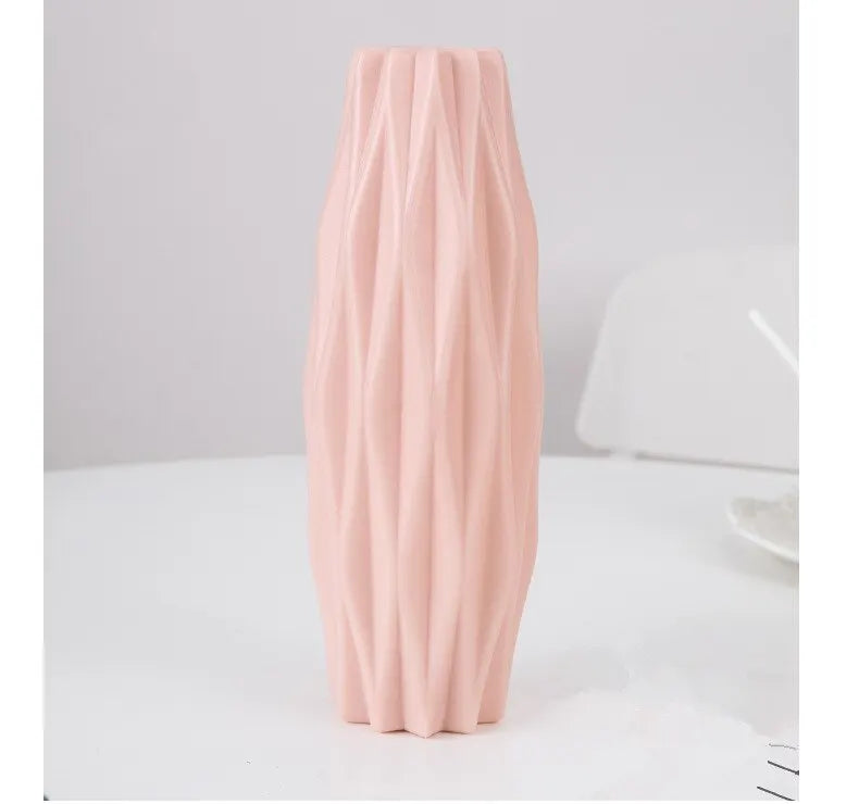 Stylish Nordic Flower Vase - Elegant White, Pink, and Blue Plastic Basket for Home Decor and Floral Arrangements