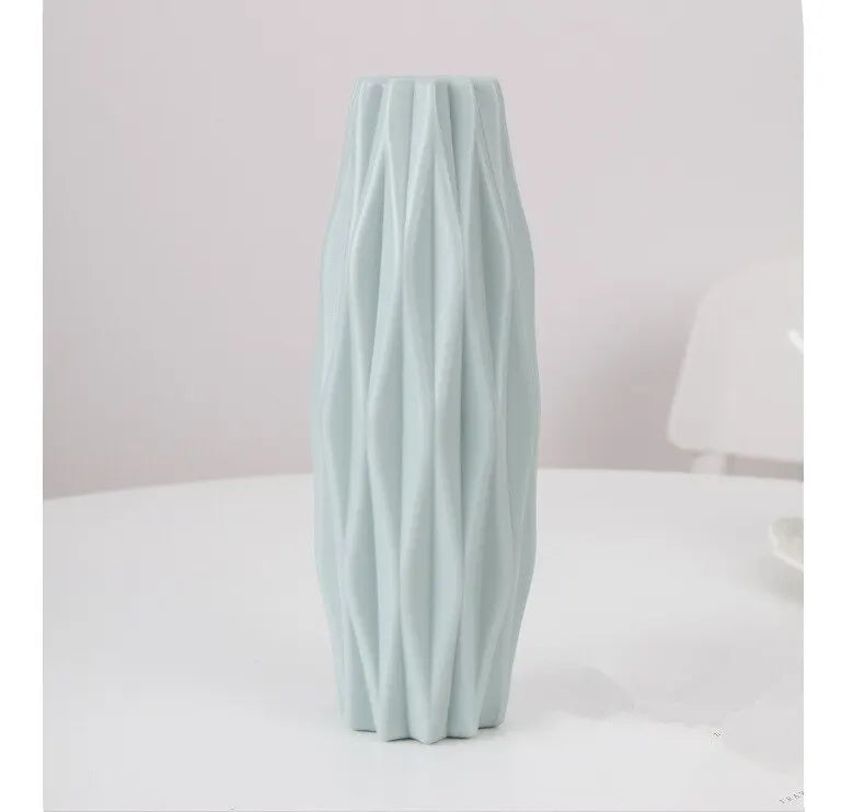Stylish Nordic Flower Vase - Elegant White, Pink, and Blue Plastic Basket for Home Decor and Floral Arrangements