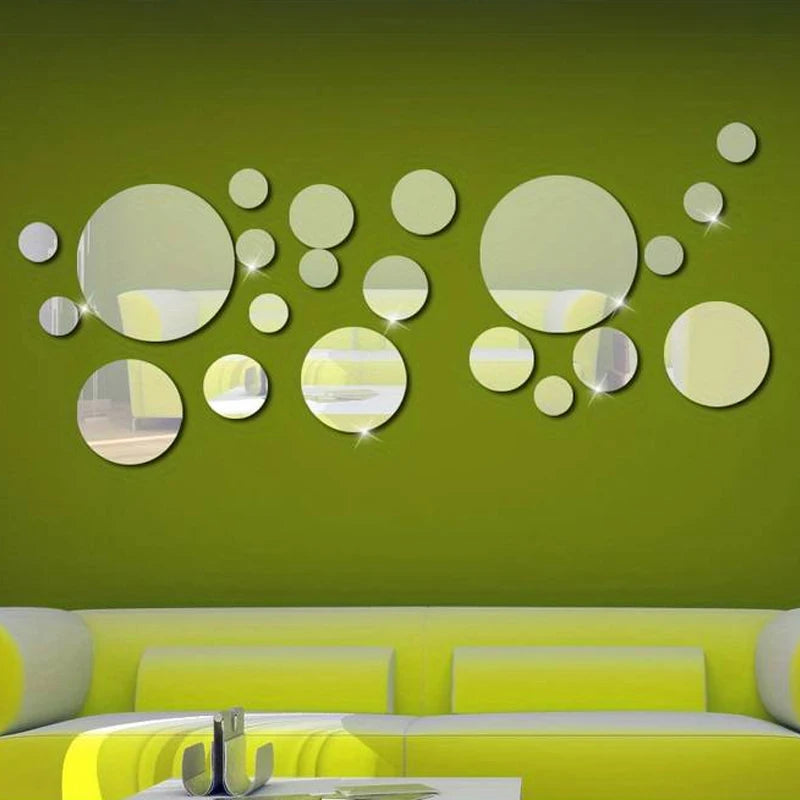Stylish 26-Piece 3D Acrylic Mirror Wall Stickers - Create Your Dream Bedroom, Bathroom, or TV Background with Easy DIY Decor!