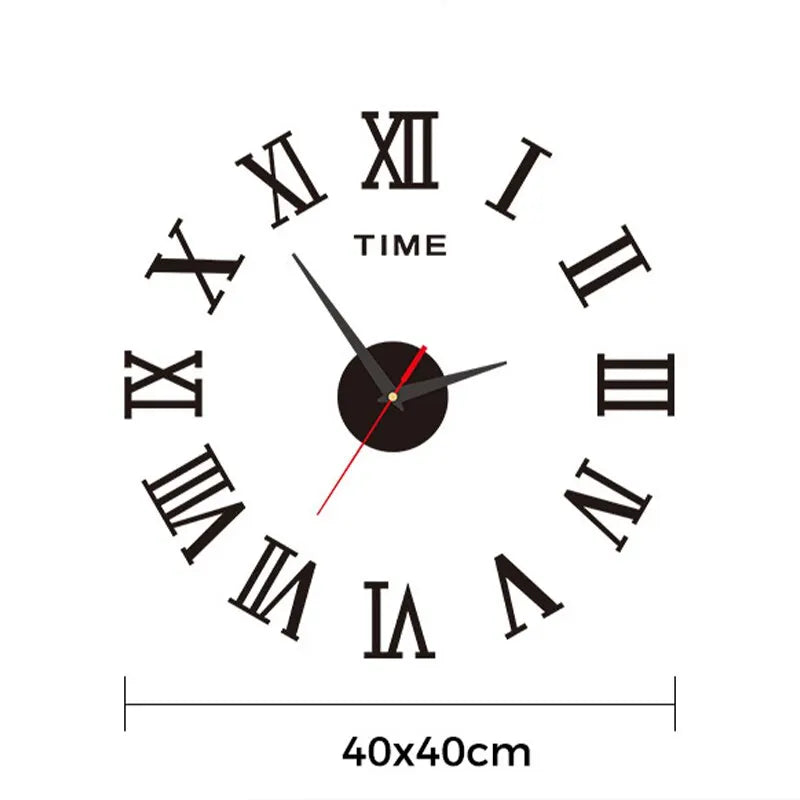 Stylish 3D Acrylic Round Wall Clock with Roman Numerals β DIY Mirror Design, Perfect for Any Space!