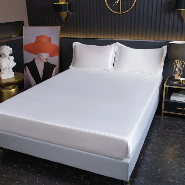 Silk Satin Mattress Protector with Silk Panel – Washable Mattress Cover for Simmons Beds, Mattress Fabric Protector
