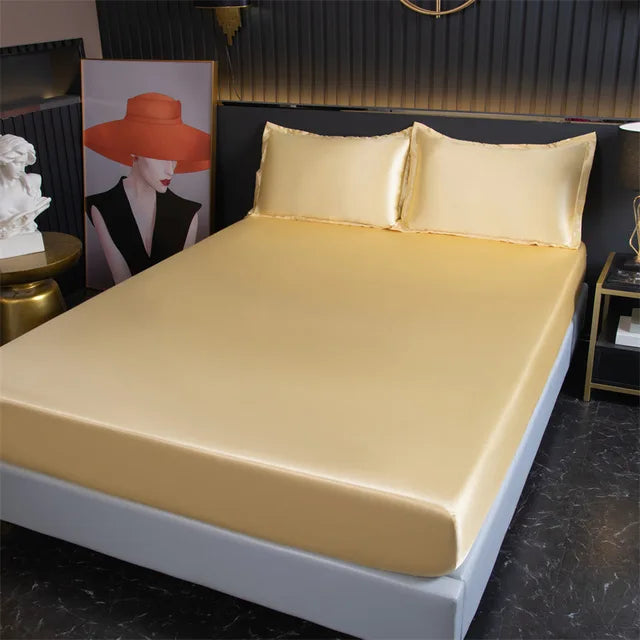 Silk Satin Mattress Protector with Silk Panel – Washable Mattress Cover for Simmons Beds, Mattress Fabric Protector