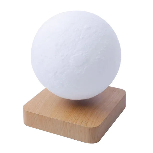 3D Printing LED Moon Lamp – Creative Touch Magnetic Levitation Night Light with 3 Colors, Rotating Floating Desk Lamp Gift