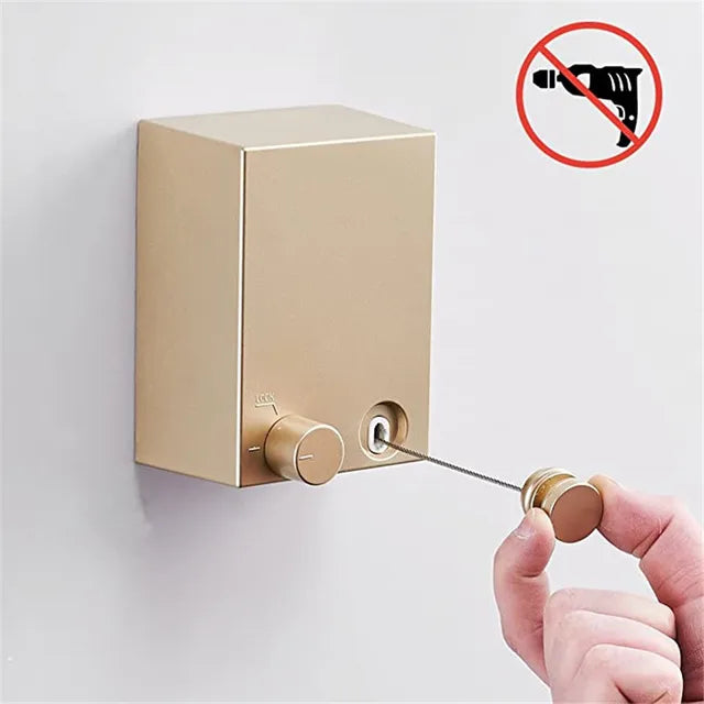 Hidden Clothesline for Balcony | Punch-Free Steel Wire Indoor Clothes Rack | Extendable; Contraction Hanging Clothes Line