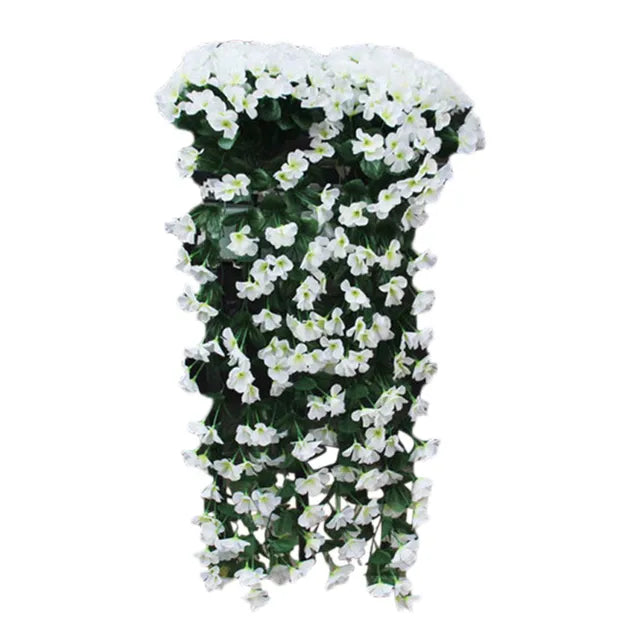 Artificial Violet Hanging Flower Vines – Plastic Fake Flowers Garland for Garden, Wedding, and Home Wall Decoration