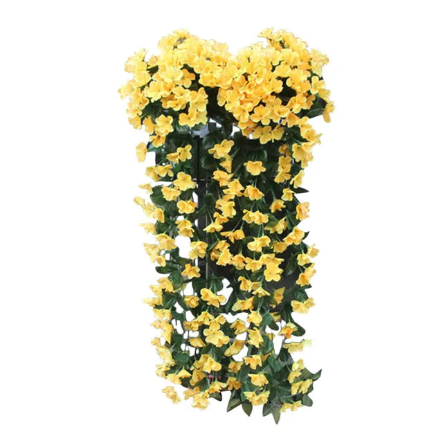 Artificial Violet Hanging Flower Vines – Plastic Fake Flowers Garland for Garden, Wedding, and Home Wall Decoration