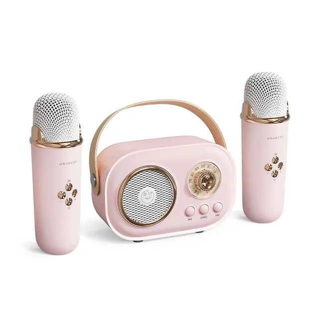 Bluetooth Speaker with Wireless Microphone Support - Karaoke, TF Card, FM Play, HIFI Bass, Handsfree Calling - Perfect Birthday Gift for Kids