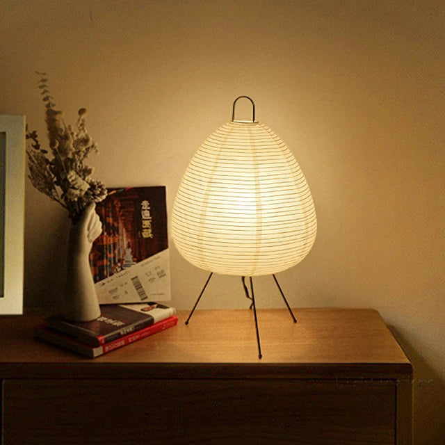 Japanese Design Akari Wabi-Sabi Yong Table Lamp | Printed Rice Paper Bedroom Desktop Decoration