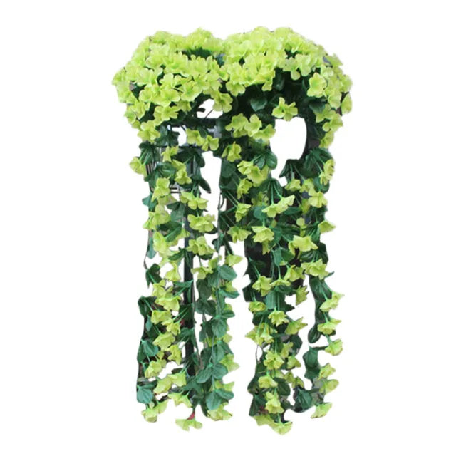 Artificial Violet Hanging Flower Vines – Plastic Fake Flowers Garland for Garden, Wedding, and Home Wall Decoration