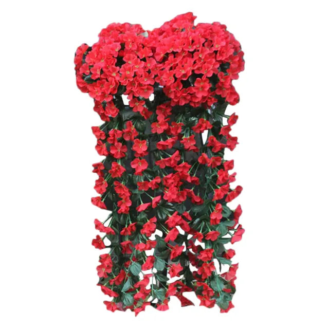 Artificial Violet Hanging Flower Vines – Plastic Fake Flowers Garland for Garden, Wedding, and Home Wall Decoration