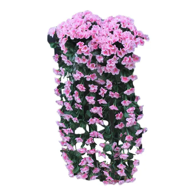 Artificial Violet Hanging Flower Vines – Plastic Fake Flowers Garland for Garden, Wedding, and Home Wall Decoration